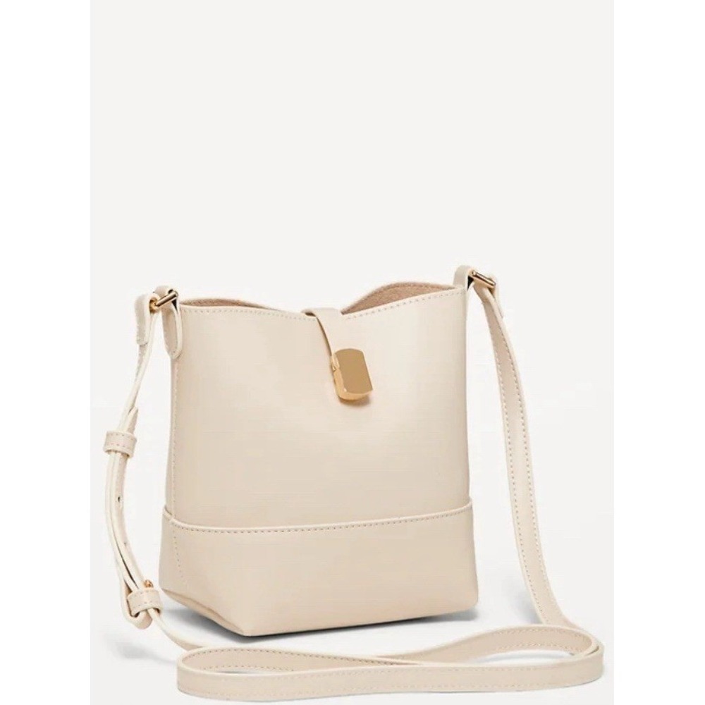 Old Navy Small Bucket Crossbody Bag Beige